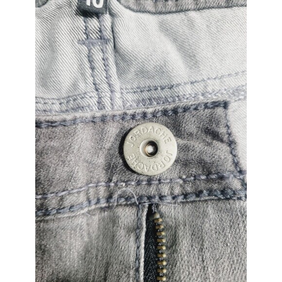 Jordache Bootcut Jeans Womens 10 Gray Med Wash Studded Stretch Embroidered Denim - Picture 8 of 16